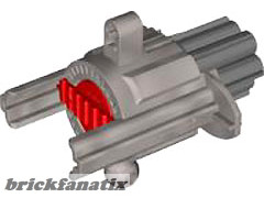 Lego Projectile Launcher, Bionicle Weapon Cordak Blaster with Red Plunger and Dark Bluish Gray Barrel