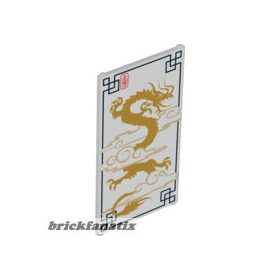 Lego Glass for Window 1 x 4 x 6 with Dragon Pattern