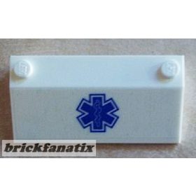   Lego Slope 33 3 x 6 without Inner Walls with Blue EMT Star of Life Pattern on Transparent Background (Sticker) - Set 60023