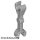 Lego Arm Mechanical, Straight with Clips at 90 degrees (Vertical Grip), Light bluish gray