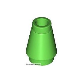 Lego Cone 1 x 1 with Top Groove, Bright green