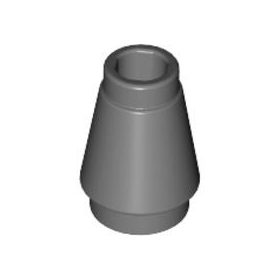 Lego Cone 1 x 1 with Top Groove, Dark bluish gray