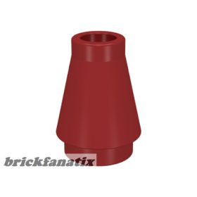 Lego Cone 1 x 1 with Top Groove, Dark red