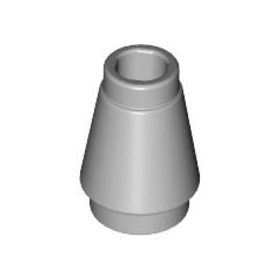 Lego Cone 1 x 1 with Top Groove, Light bluish gray