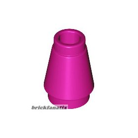 Lego Cone 1 x 1 with Top Groove, Magenta