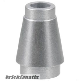 Lego Cone 1 x 1 with Top Groove, Metallic silver
