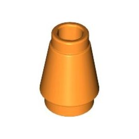 Lego Cone 1 x 1 with Top Groove, Orange