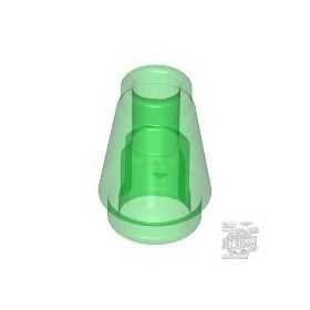 Lego Cone 1 x 1 with Top Groove, Transparent bright green