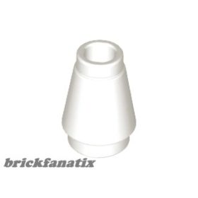 Lego Cone 1 x 1 with Top Groove, White