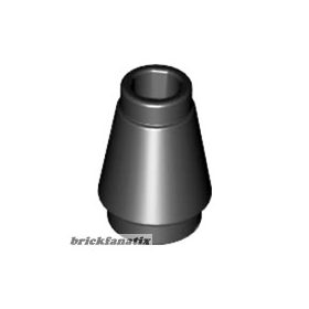 Lego Cone 1 x 1 with Top Groove, Pearl dark grey
