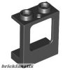 Lego Window 1 x 2 x 2 Plane, Single Hole Top and Bottom for Glass, Black
