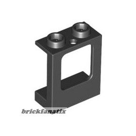   Lego Window 1 x 2 x 2 Plane, Single Hole Top and Bottom for Glass, Black