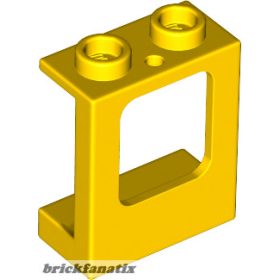   Lego Window 1 x 2 x 2 Plane, Single Hole Top and Bottom for Glass, Yellow