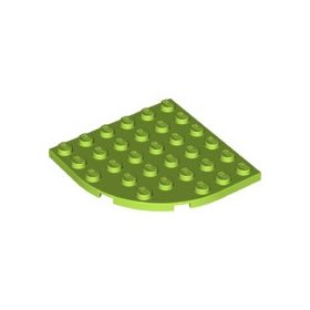 Lego Plate, Round Corner 6 x 6, Lime