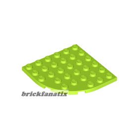 Lego Plate, Round Corner 6 x 6, Lime