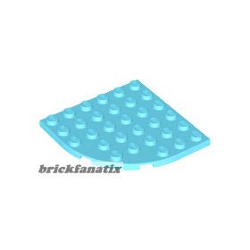Lego Plate, Round Corner 6 x 6, Medium azure