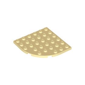 Lego Plate, Round Corner 6 x 6, Tan