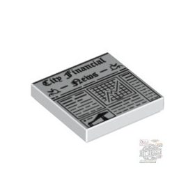 Lego FLAT TILE 2x2 'NO. 6', White