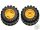 Lego Wheel 11mm D. x 12mm, Hole Notched for Wheels Holder Pin with Black Tire Offset Tread Small Wide, Band Around Center of Tread (6014b / 87697), yellow