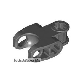   Lego Technic, Axle Connector 2 x 3 with Ball Joint Socket - Closed Sides, Angled Forks with Closed Axle Holes, Dark grey