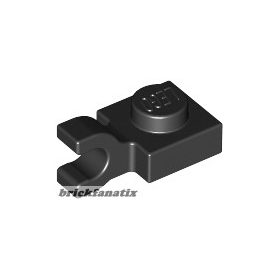  Lego Plate, Modified 1 x 1 with U Clip (Horizontal Grip), Black