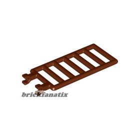 Lego Bar 7 x 3 with 2 U Clips (Ladder), Reddish brown