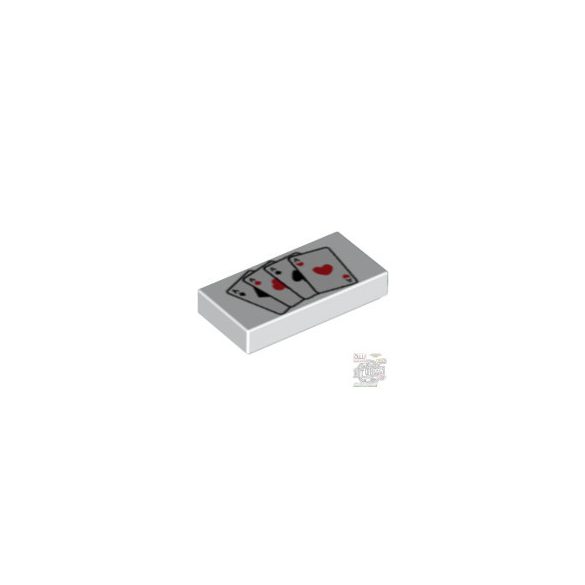 Lego FLAT TILE 1X2 NO.129', White