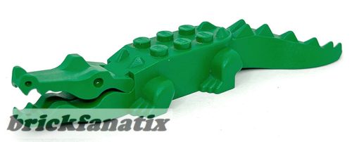 Lego Alligator / Crocodile with 20 Teeth with Yellow Eyes with White Glints Pattern with Light Bluish Gray Technic, Pin 1/2