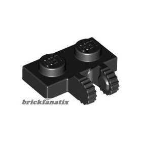   Lego Hinge Plate 1 x 2 Locking with 2 Fingers on Side and 9 Teeth, Black