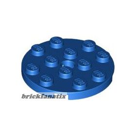 Lego Plate Round 4 x 4 with Hole, Blue