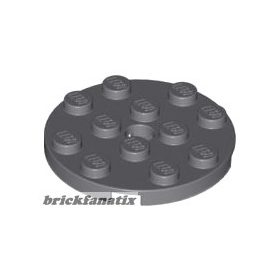 Lego Plate Round 4 x 4 with Hole, Dark bluish gray