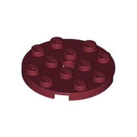 Lego Plate Round 4 x 4 with Hole, Dark red