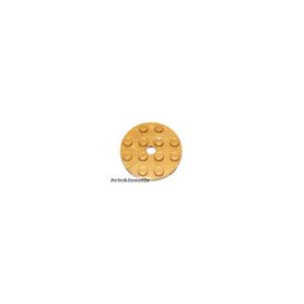 Lego Plate Round 4 x 4 with Hole, Gold