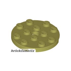 Lego Plate Round 4 x 4 with Hole, Olive green