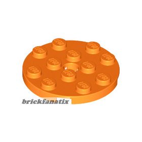 Lego Plate Round 4 x 4 with Hole, Orange