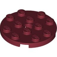 Lego PLATE 4X4 ROUND W. SNAP, Dark red