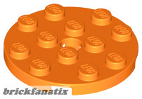 Lego PLATE 4X4 ROUND W. SNAP, Orange