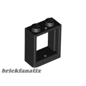 Lego Window 1 x 2 x 2 Flat Front, Black