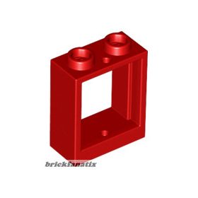 Lego Window 1 x 2 x 2 Flat Front, Red