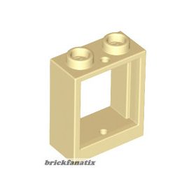 Lego Window 1 x 2 x 2 Flat Front, Tan