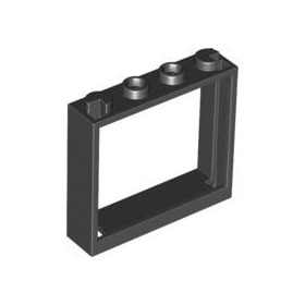 Lego Window 1 x 4 x 3 - No Shutter Tabs, Black