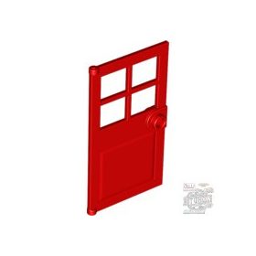 Lego Door 1 x 4 x 6 with 4 Panes and Stud Handle, Red