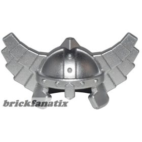 Lego Minifigure, Headgear Helmet with Wings, Metallic silver