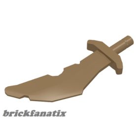 Lego Minifigure, Weapon Sword, Scimitar with Nicks, Dark Tan