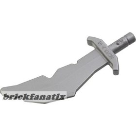  Lego Minifigure, Weapon Sword, Scimitar with Nicks, Flat silver