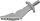 Lego Minifigure, Weapon Sword, Scimitar with Nicks, Flat silver