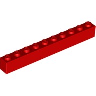 Lego BRICK 1X10, Bright red