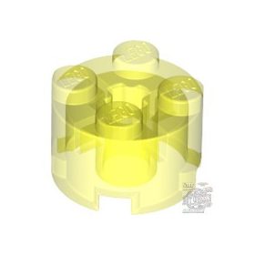   Lego Brick, Round 2 x 2 with Axle Hole, Transparent neon green