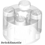 Lego Brick Ø16 W. Cross, Transparent clear