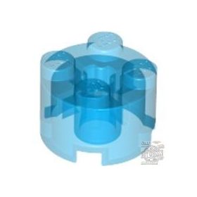 Lego Brick Ø16 W. Cross, Transparent dark blue